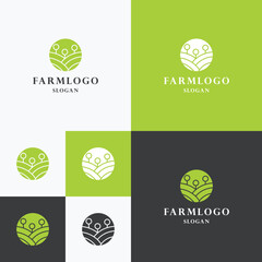 Wall Mural - Farm logo icon flat design template