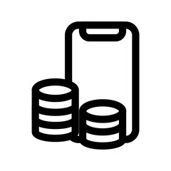Poster - Coins and smartphones icon design for online shop and digital business