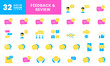 © ahmadfaiz - icon full color rating, star feedback review, comment, bubble chat, text, communication, chatting, customer experience. editable color fill. filled colorful icon style.
