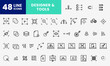 © ahmadfaiz - icon line pack about designer tools, pen tool, zoom, laptop, curved, line and more. editable color, outline icon style.