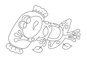 Wall Mural - sleeping frog cute coloring page or book for kid vector