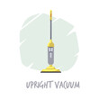 Bagless upright vacuum cleaner cleaning tool, flat vector illustration isolated.