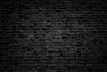Black Brick Wall Background Abstract Concrete Wall Or Old Cement Grunge Background With Black Empty.