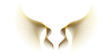 Abstract Symmetry Bird Wings Line Luxury Gold Light Isolated On Transparent Background