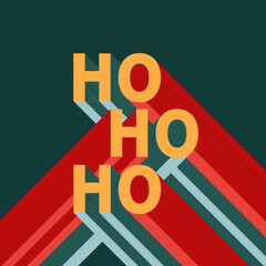 Bauhaus christmas picture. Abstract text on green background.