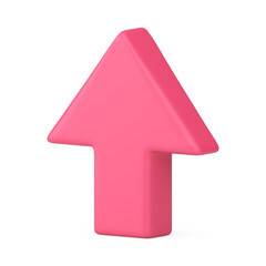 Poster - Pink up arrow isometric direction pointer business positive trend presentation 3d icon