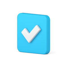 Poster - Isometric square acceptance confirmation checkbox success choose control realistic 3d icon