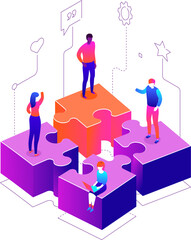 Wall Mural - Our team - modern colorful isometric illustration