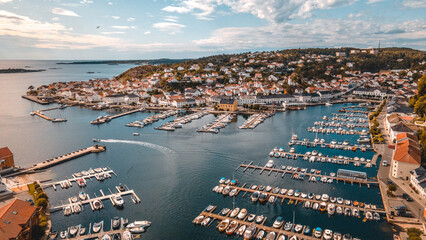 aerial view of Risør, Norway