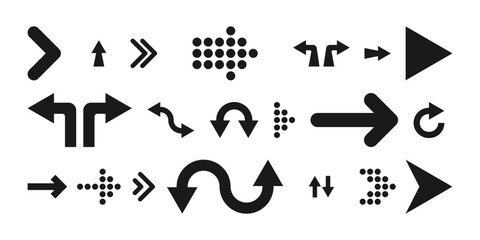 Sticker - Arrow - vector icon. Arrows black collection. Arrow. Cursor vector symbols. Vector illustration