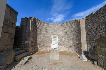 The Acropolis of Pergamon Ancient City Ruins in Bergama, Izmir, Turkey