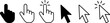 Leinwandbild Motiv Computer mouse click cursor arrow icons set. Clicking cursor. Vector hand cursors icons click set. Pointer click icon on transparent background. Loading icon. PNG image 
