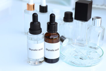 Sticker - Glycolic acid in a bottle, chemical ingredient in beauty product