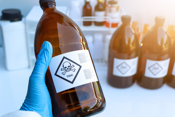 Poster - The toxic chemical symbol on the bottle