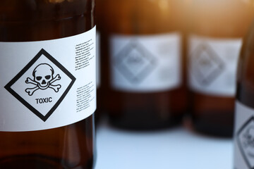 Wall Mural - The toxic chemical symbol on the bottle