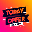 Colorful Sales Banner With Text today Offer