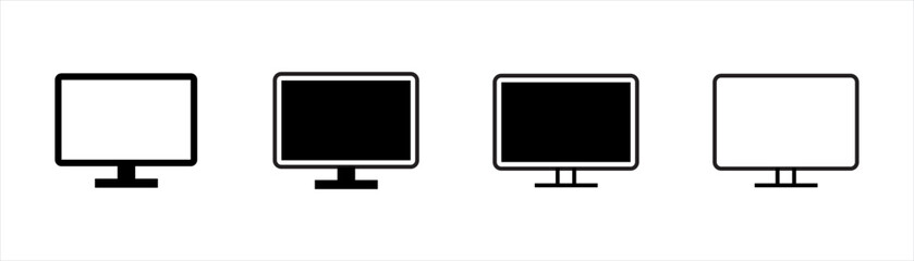 Poster - Computer monitor icon symbol signs stickers, vector illustration