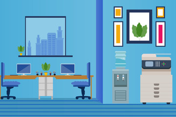 Wall Mural - Office Work Illustration