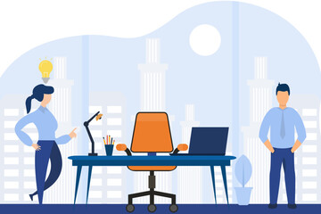 Wall Mural - Office Work Illustration