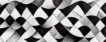Geometric  Black White Fabric Pattern Geometric Minimal Abstract Banner 