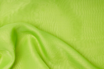 Poster - beautiful green silk. wavy fabric