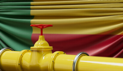 Wall Mural - Benin oil and gas fuel pipeline. Oil industry concept. 3D Rendering