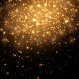 Fototapeta Kosmos - Gold glitter powder splash background. Golden dust. Magic mist glowing.