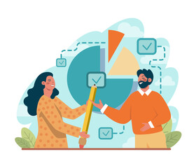 Poster - Project tracking concept. Successful business project planning