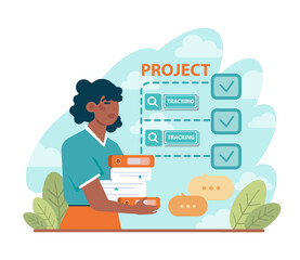 Poster - Project tracking concept. Successful business project planning