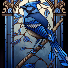 BlueJay Art Nouveau Style Image
