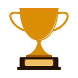 Fototapeta Tematy - Trophy cup with the name plate on white background. Vector illustration. EPS 10.