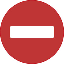 Red White Round Stop Or Do Not Enter Traffic Sign, Circle Red Warning Template Design