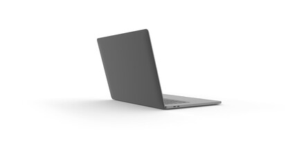 Gray laptop illustration on a transparent background