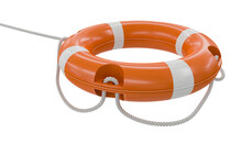 Red Life Buoy On Transparent Background. Help And Rescue Concept.
