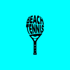 Wall Mural - Beach tennis club. Logo template.	