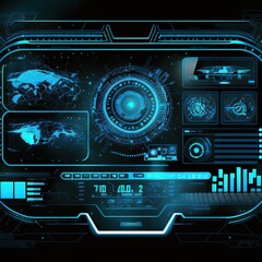 Poster - Virtual reality. Futuristic HUD VR Head-up Display. 3d illustration