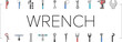 © vectorwin - wrench tool spanner repair icons set vector