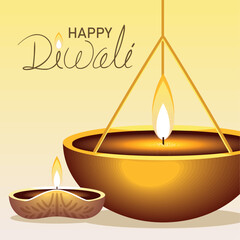 Poster - happy Diwali lights festive