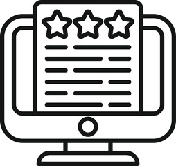 Poster - Feedback icon outline vector. Star review. Star rate