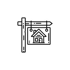 Poster - for sale sign vector icon. real estate icon outline style. perfect use for logo, presentation, website, and more. simple modern icon design line style