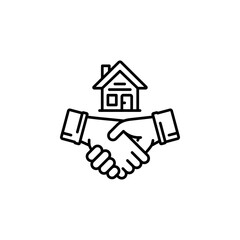 Poster - deal hand vector icon. real estate icon outline style. perfect use for logo, presentation, website, and more. simple modern icon design line style