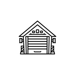 Poster - garage vector icon. real estate icon outline style. perfect use for logo, presentation, website, and more. simple modern icon design line style