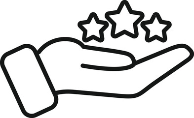 Poster - Care review icon outline vector. Star feedback. Good client