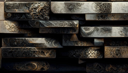 Wall Mural - abstract metal wall