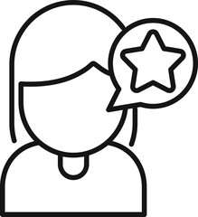 Poster - Good client icon outline vector. Star review. Service rate