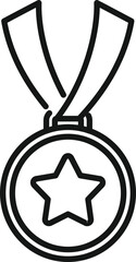 Poster - Gold medal icon outline vector. Customer service. Client rate