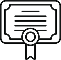 Poster - Diploma review icon outline vector. Star rate. User support