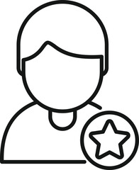 Poster - User icon outline vector. Star review. Survey rate