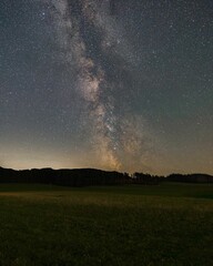 Sticker - Green landscape with the starry majestic sky above