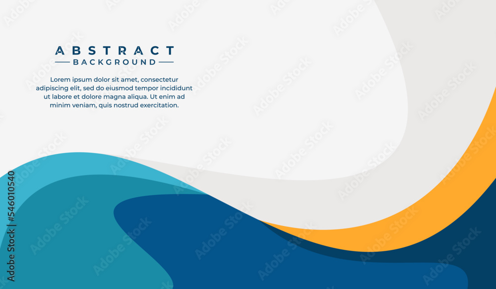 Modern blue and yellow business presentation template design Stock ...